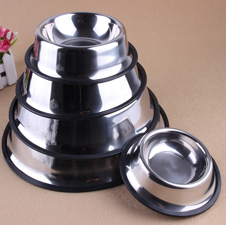 Classic Stainless Steel Pet Food Water Bowl